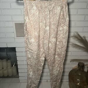 Anthropologie Beige Patterned Joggers